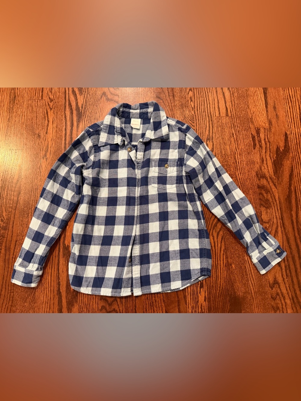 Hanna Andersson Flannel Button-Down Shirt Boys Size 8, 130cm